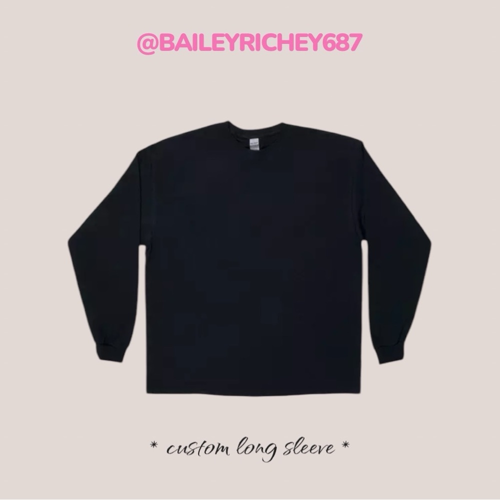 Custom Black Long Sleeve T-Shirt